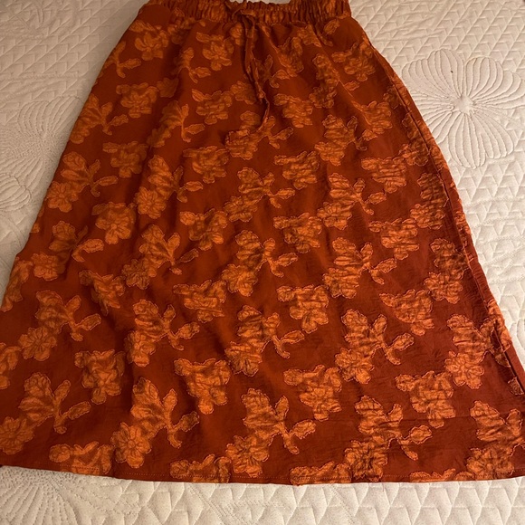 Messini Dresses & Skirts - Elegant Floral A-Line Skirt in Orange